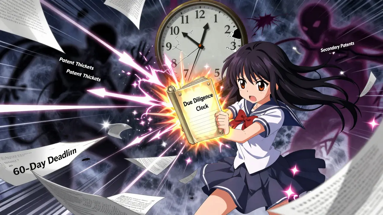 Magical girl battling shadowy legal entities with glowing ledger as paper arrows fly around her.