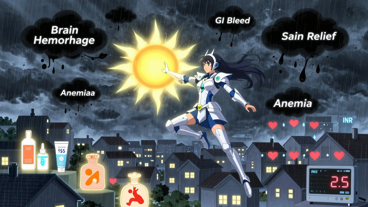 Magical girl defeating bleeding clouds with healing sun spell in stormy sky